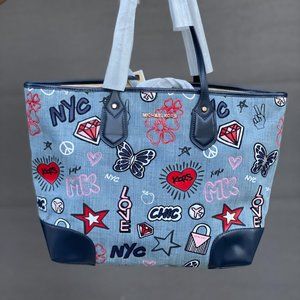 NWT!  Micheal Kors Eva Large enim Tote Bag